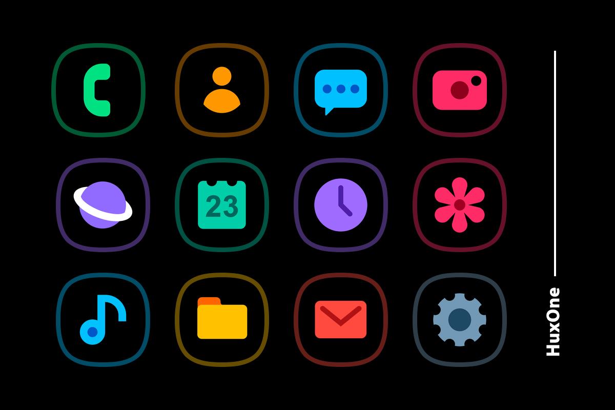 HuxOne Dark - Icon Pack background