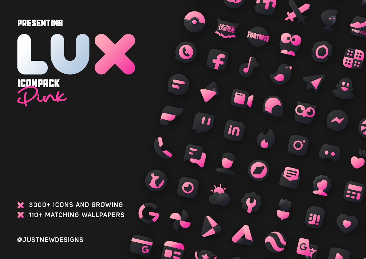 Pink IconPack : LuX background