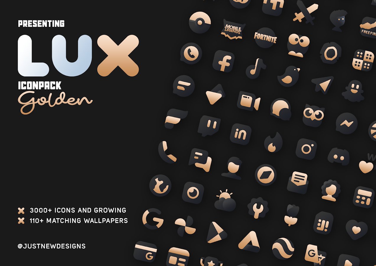 Gold IconPack : LuXGold background