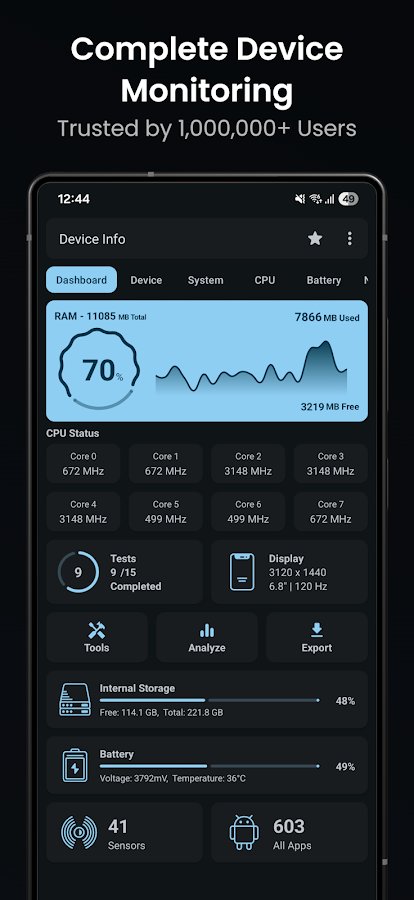 Инфо устройства: CPU,RAM background